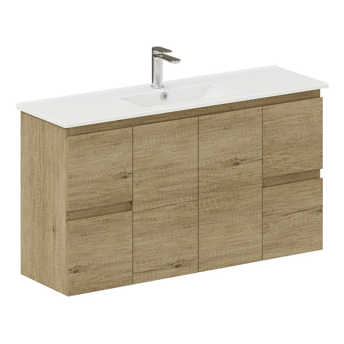 Siska Slim Scandi Oak 1200 Wall Hung Vanity