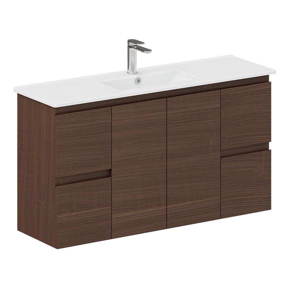 Siska Slim Walnut 1200 Wall Hung Vanity