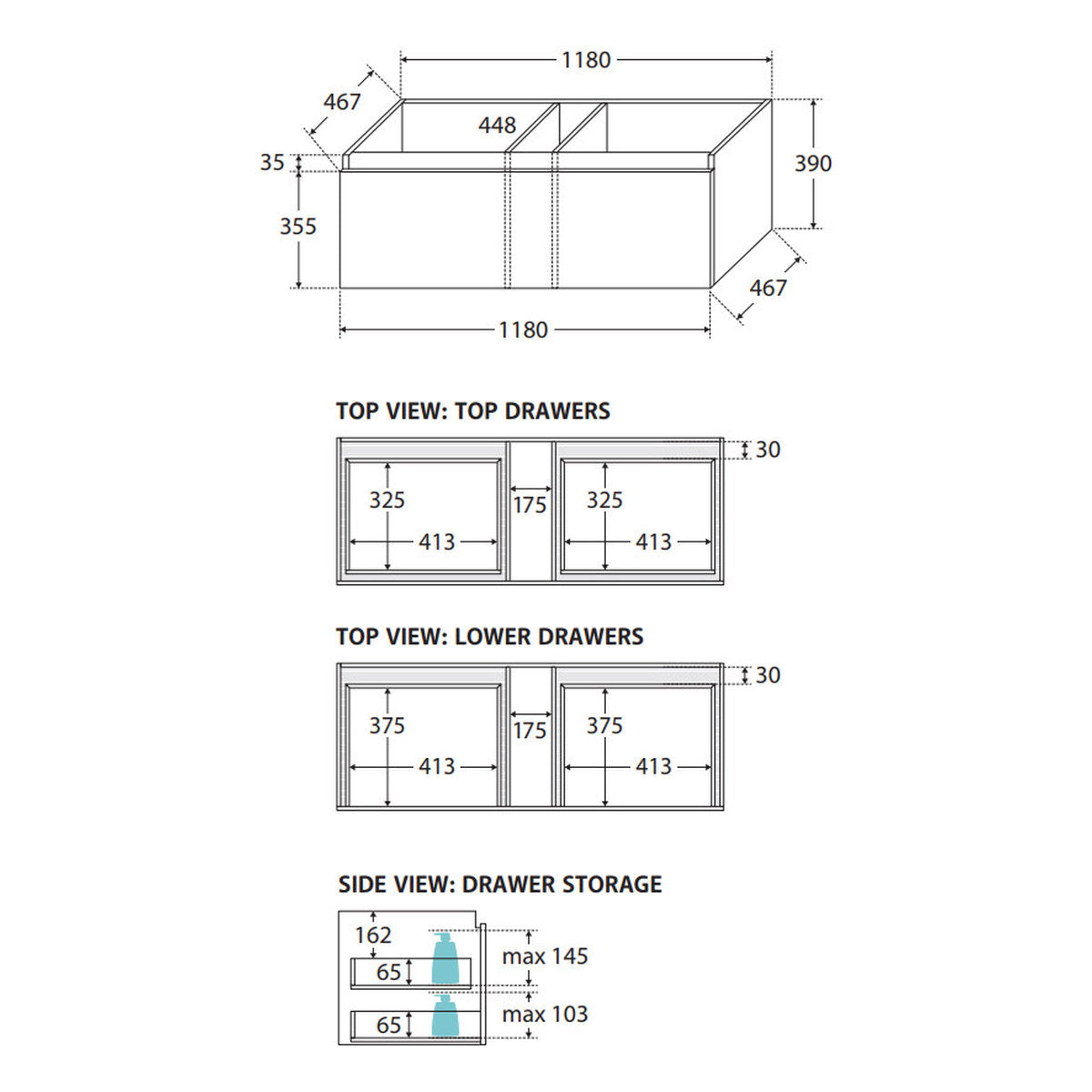 Fienza Manu 1200 Wall-Hung Cabinet