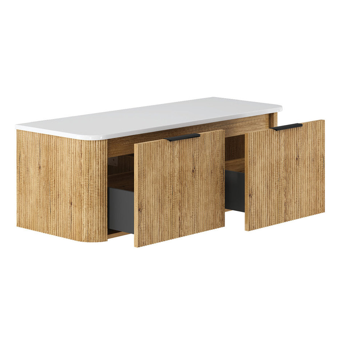 Fienza Minka Curved Scandi Oak 1200 Wall Hung Cabinet