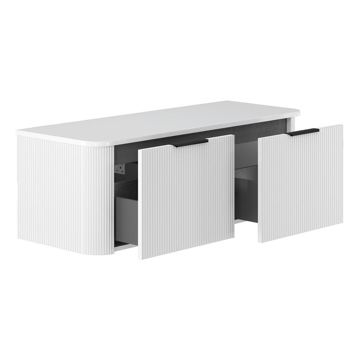Fienza Minka Curved Satin White 1200 Wall Hung Cabinet