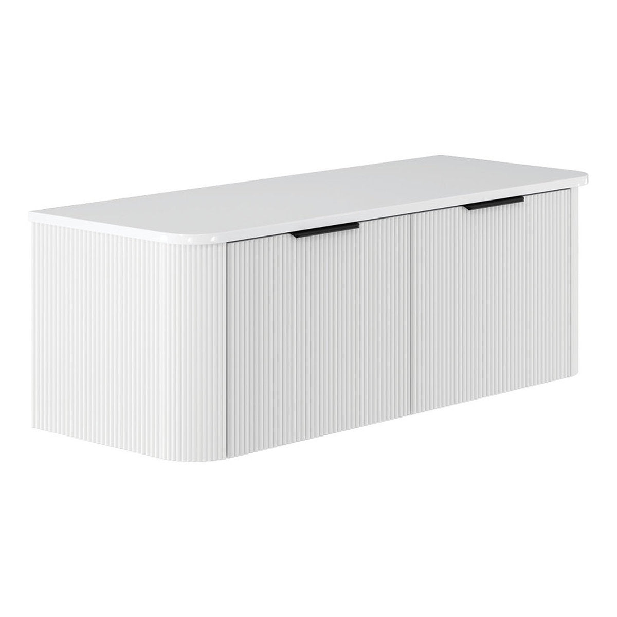 Fienza Minka Curved Satin White 1200 Wall Hung Cabinet