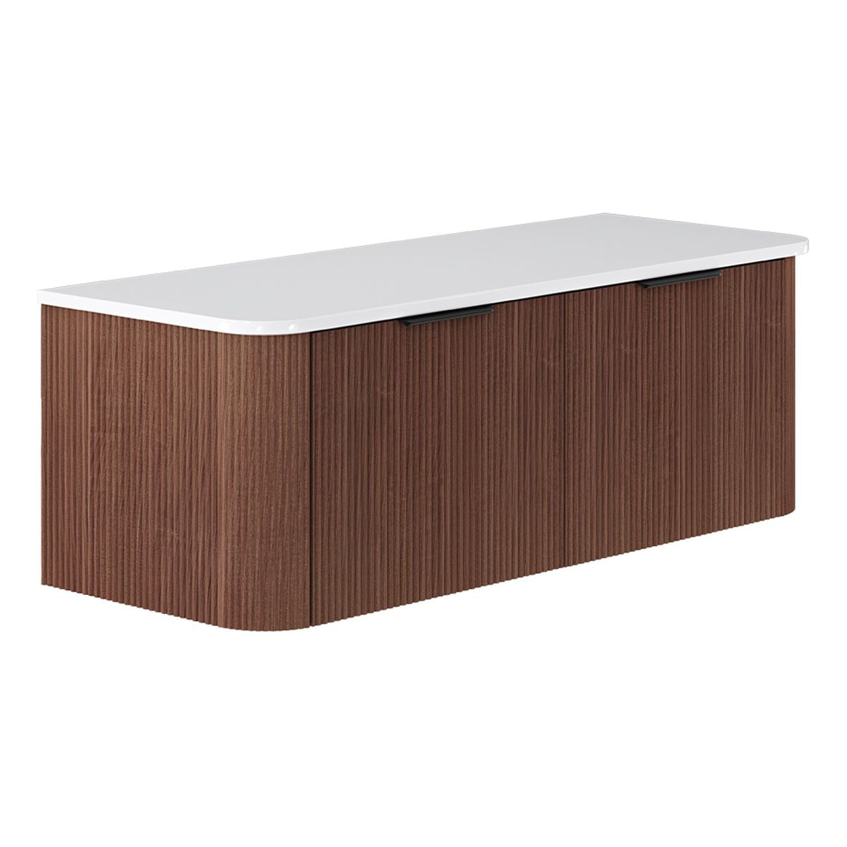 Fienza Minka Curved Walnut 1200 Wall Hung Cabinet