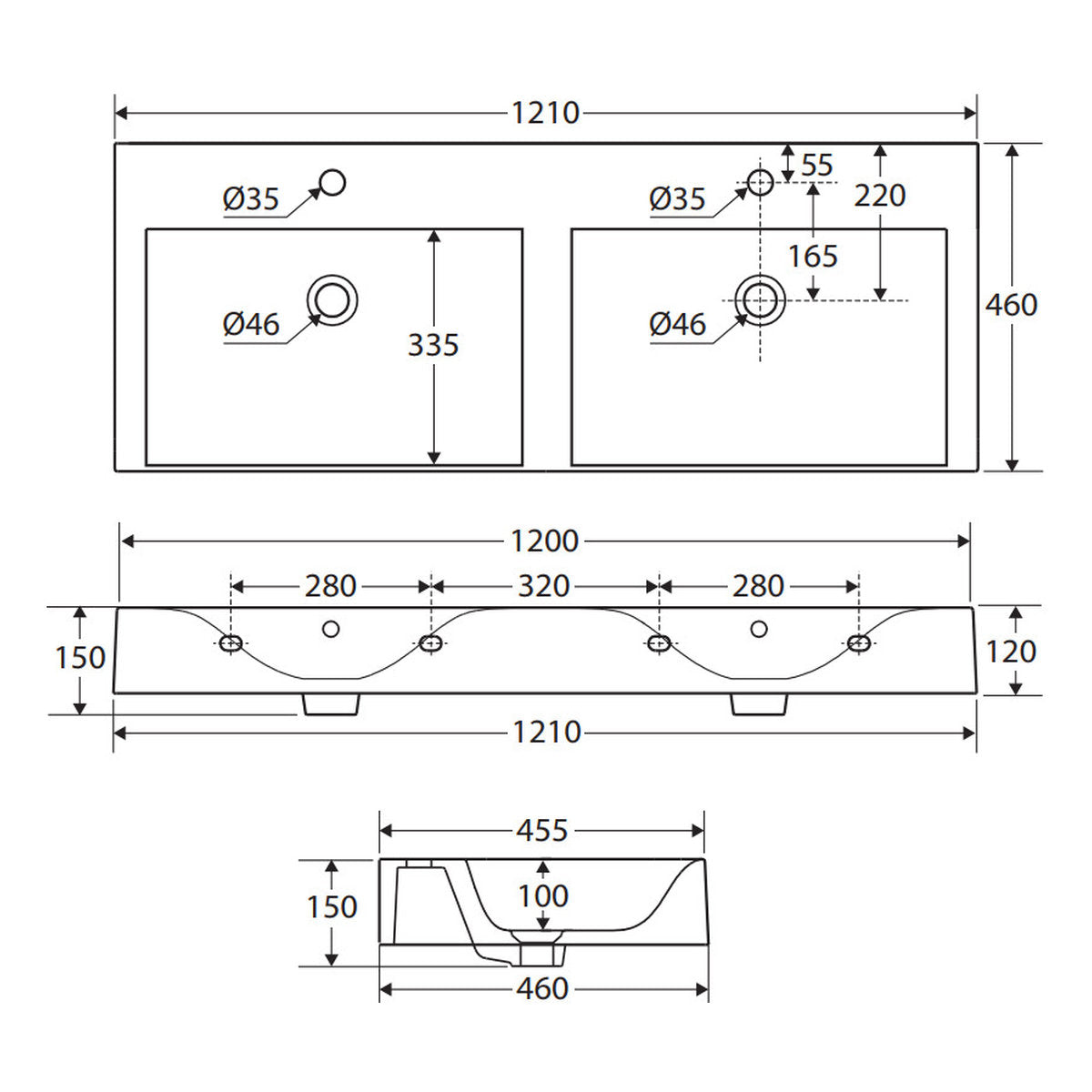 Fienza RAK Des 121 Wall Basin