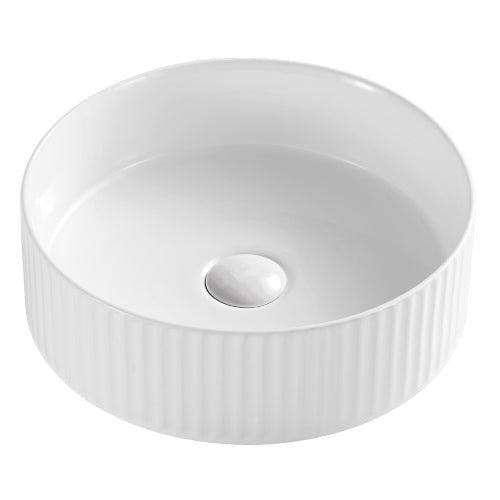 Millennium Cioso Fluted Round Basin Matte White