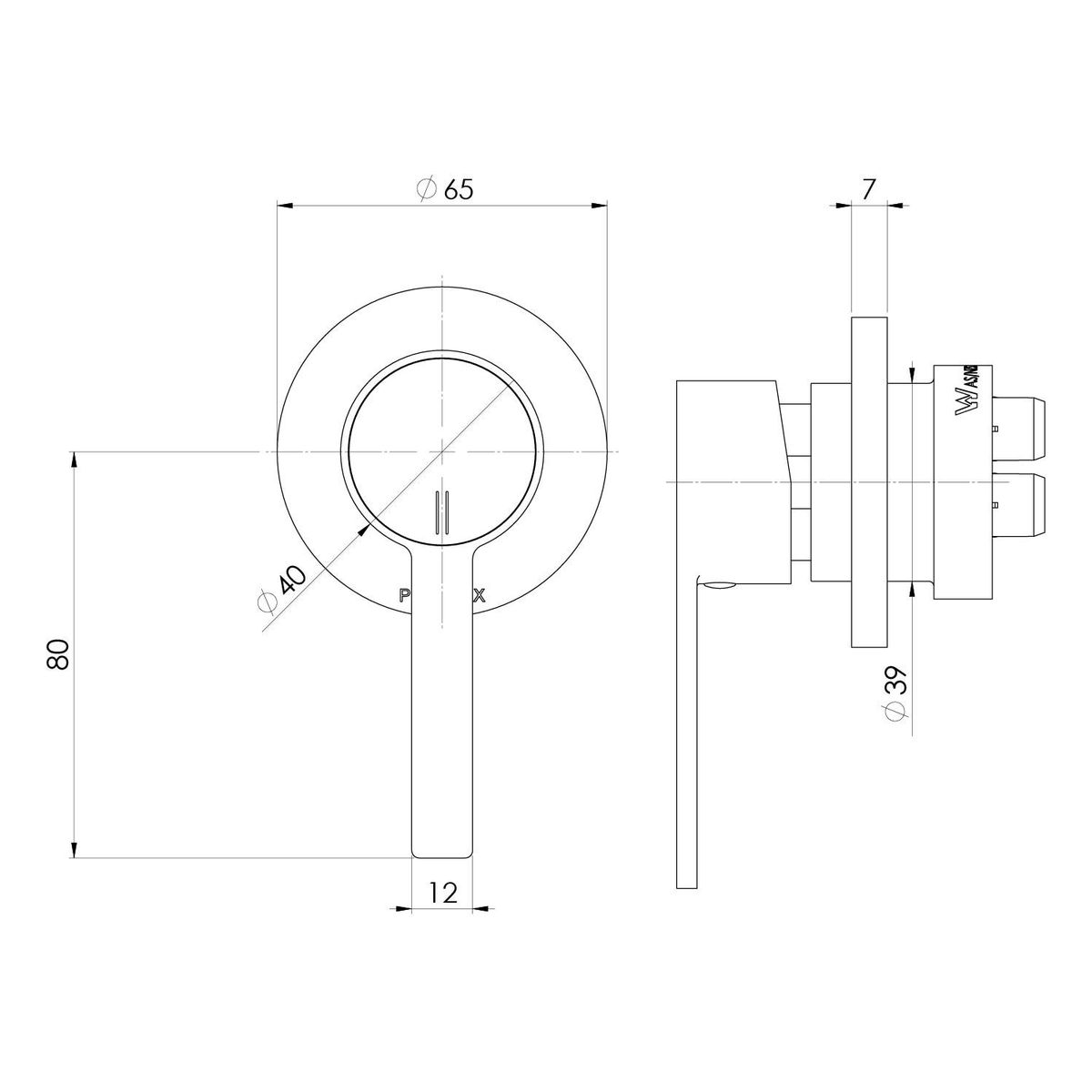 Lexi MKII SwitchMix Shower / Wall Mixer Fit-Off Kit - Matte Black, Lead Free