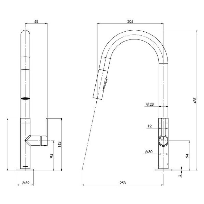 Lexi MKII Pull Out Sink Mixer - Brushed Nickel, Lead Free