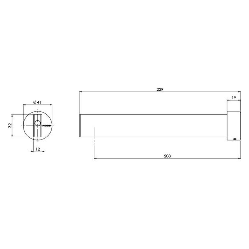 Lexi MKII Basin Outlet 200mm - Matte Black