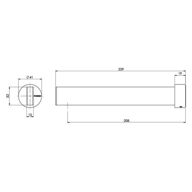 Lexi MKII Bath Outlet 200mm - Brushed Nickel