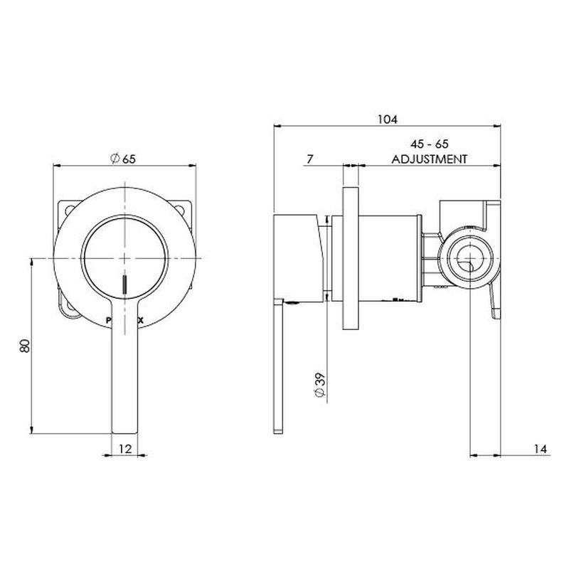 Lexi MKII Shower / Wall Mixer - Chrome