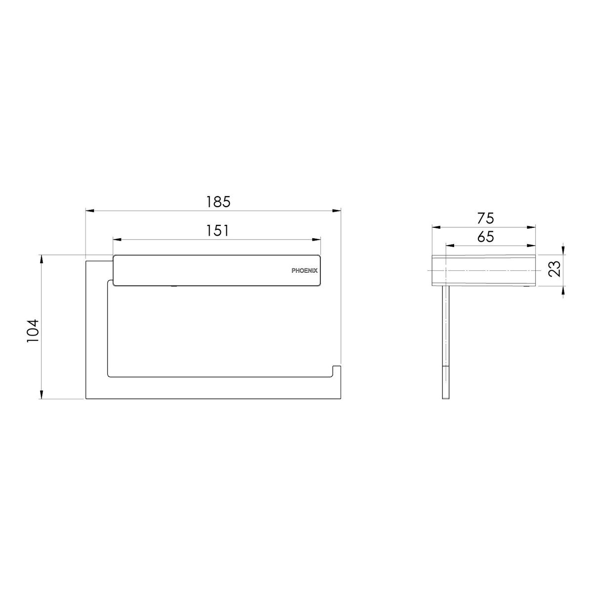 Lexi MKII Toilet Roll Holder - Matte Black