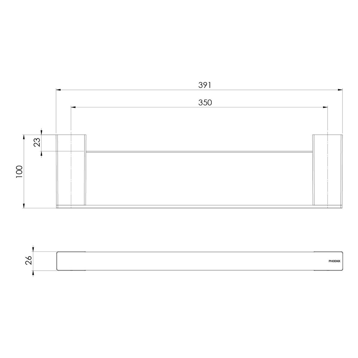 Lexi MKII Shower Shelf - Chrome