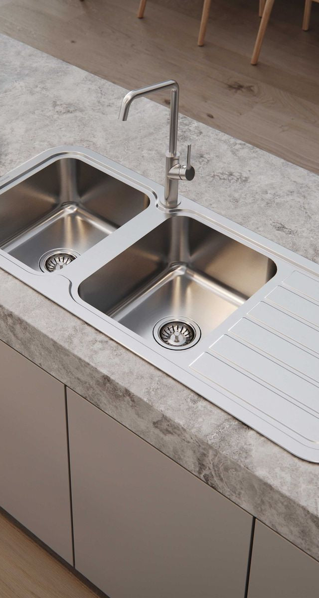 Ester Sink Mixer 200mm Squareline - Brushed Nickel