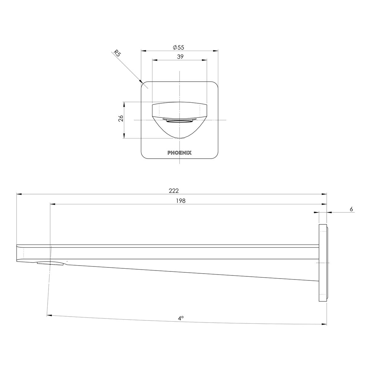 Enviro316 Wall Basin / Bath Outlet 200mm