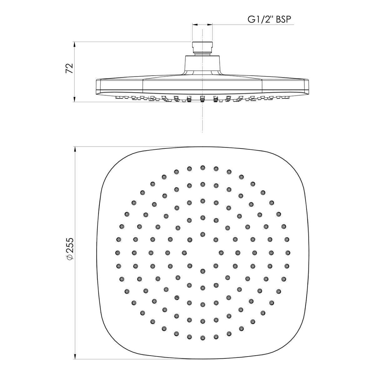 Nuage Shower Rose - Brushed Carbon