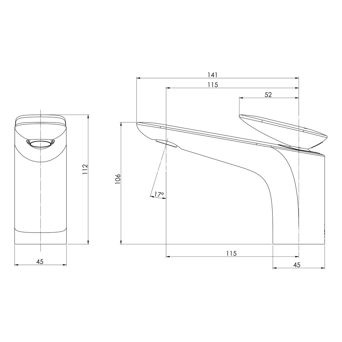Phoenix Nuage Basin Mixer, Lead Free - Brushed Carbon