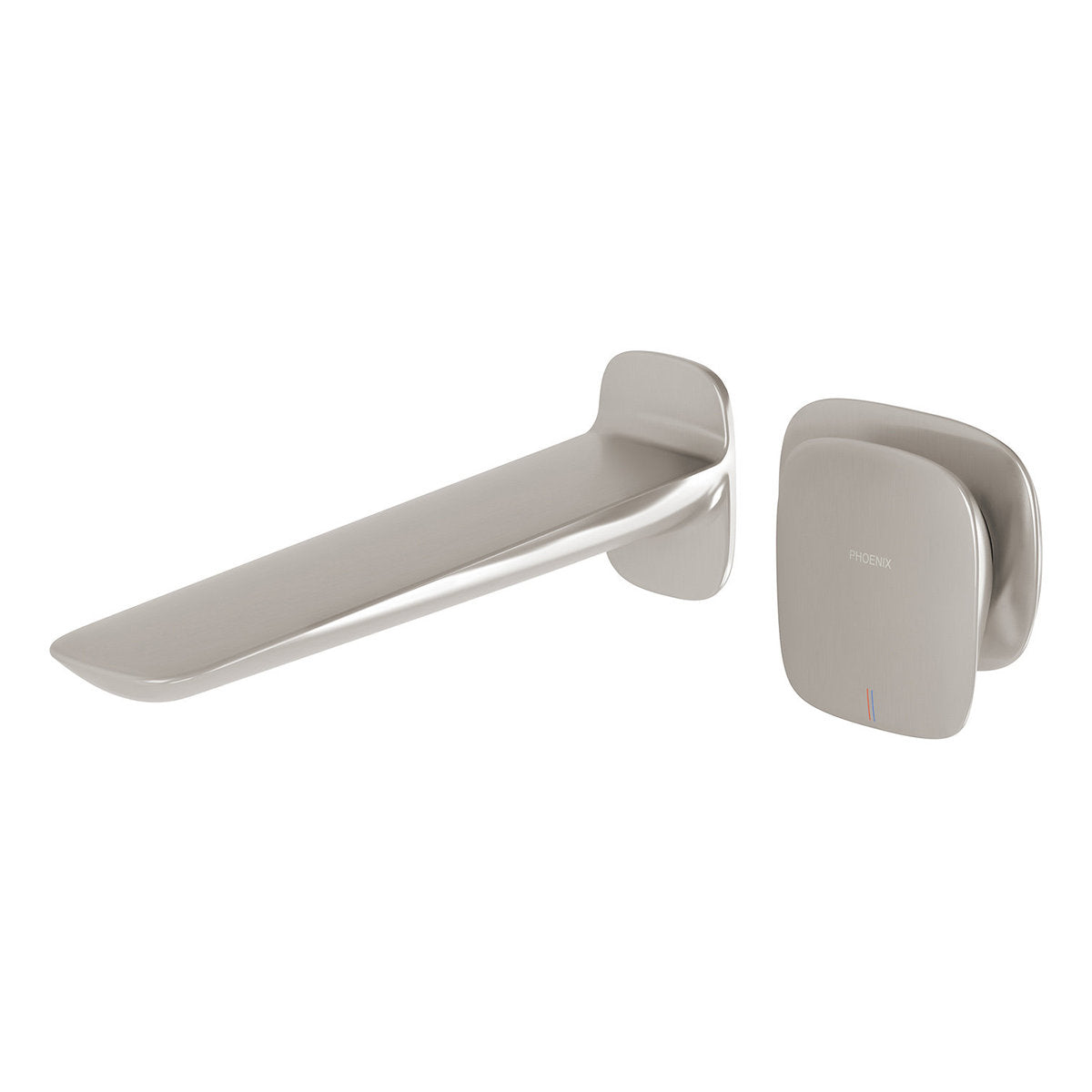 Phoenix Nuage Wall Basin/Bath Mixer Set 200mm, Lead Free, Brushed Nickel