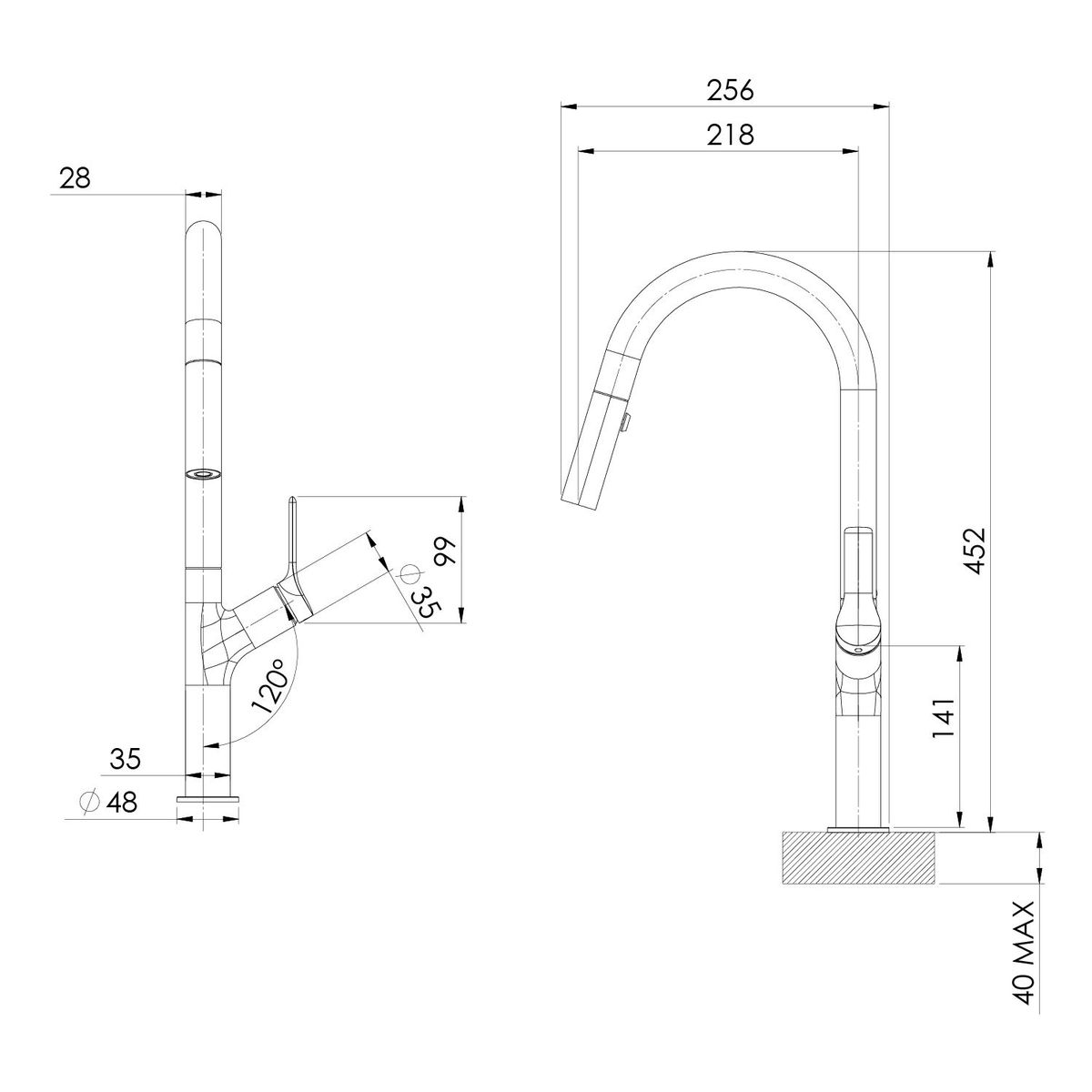 Linq Pull Out Sink Mixer, Lead Free