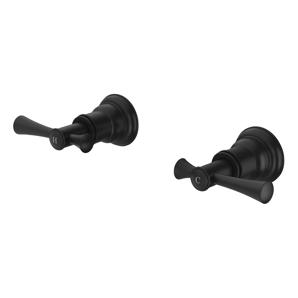 Cromford Wall Top Assemblies 15mm Extended Spindles - Matte Black