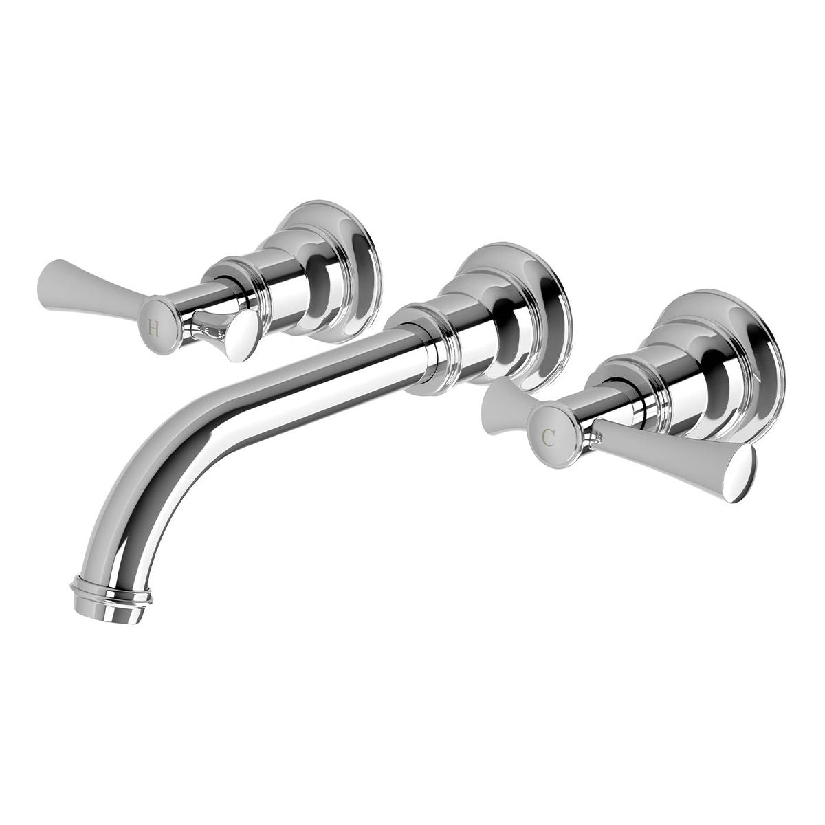 Cromford Wall Basin / Bath Tap Set, Lead Free - Chrome