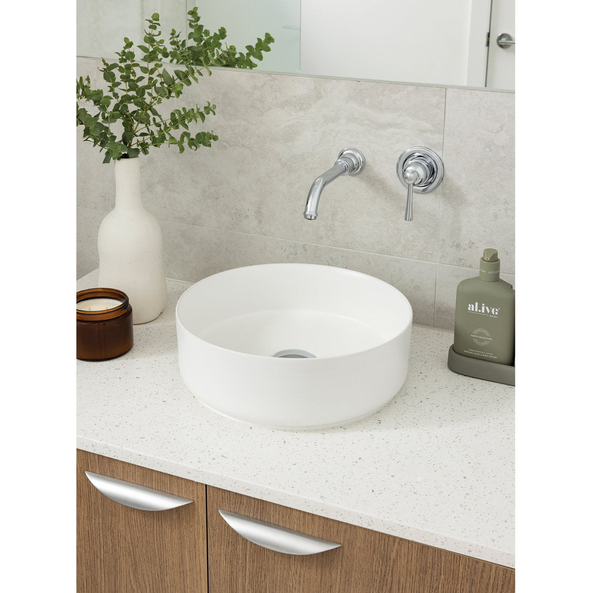 Phoenix Cromford SwitchMix Wall Basin/Bath Mixer Set 200mm (Complete Kit) - Lead Free, Chrome