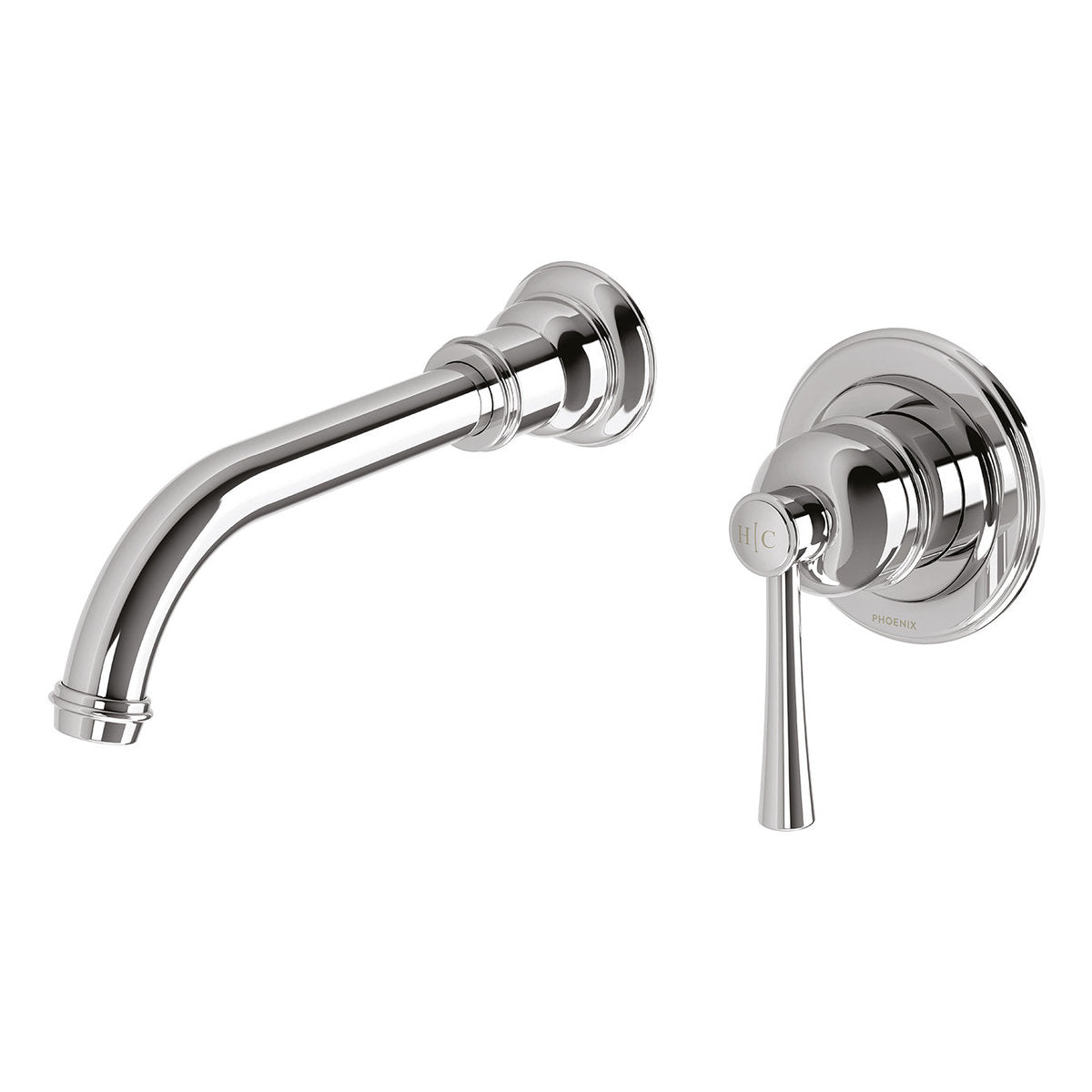 Phoenix Cromford SwitchMix Wall Basin/Bath Mixer Set 200mm (Complete Kit) - Lead Free, Chrome