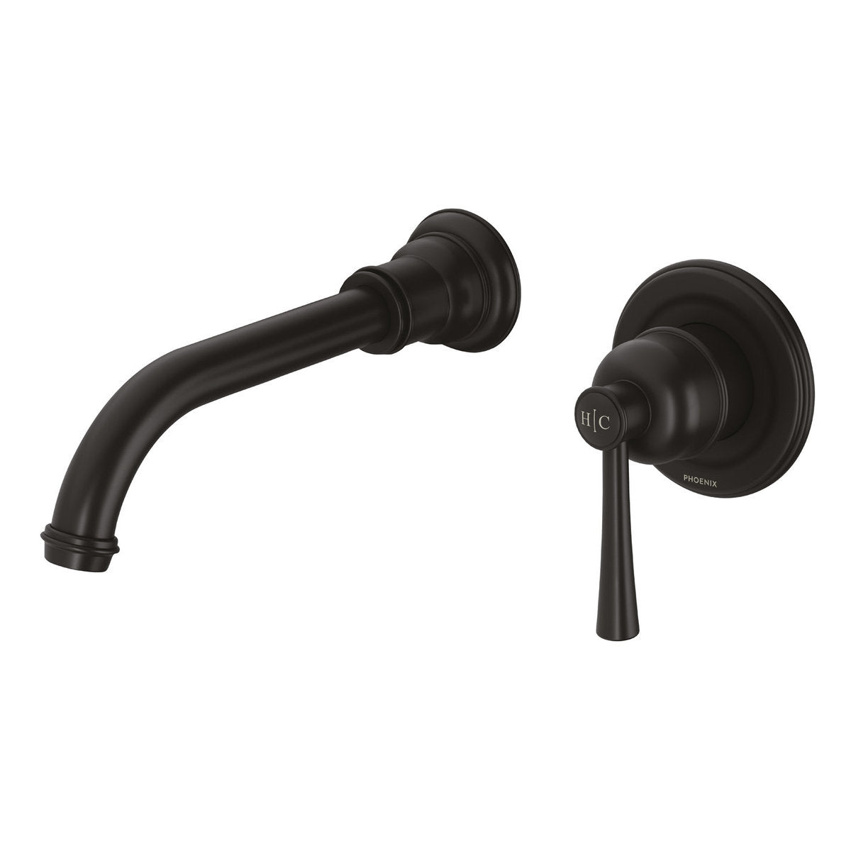 Phoenix Cromford SwitchMix Wall Basin/Bath Mixer Set 200mm (Complete Kit) - Lead Free, Matte Black