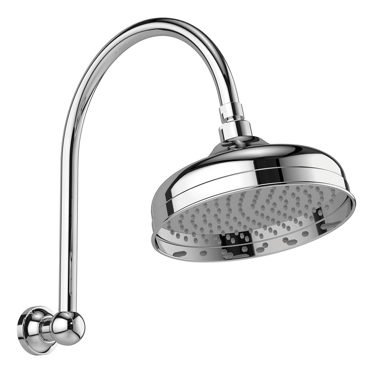 Phoenix Cromford High-Rise Shower Arm and Rose 210mm, Chrome