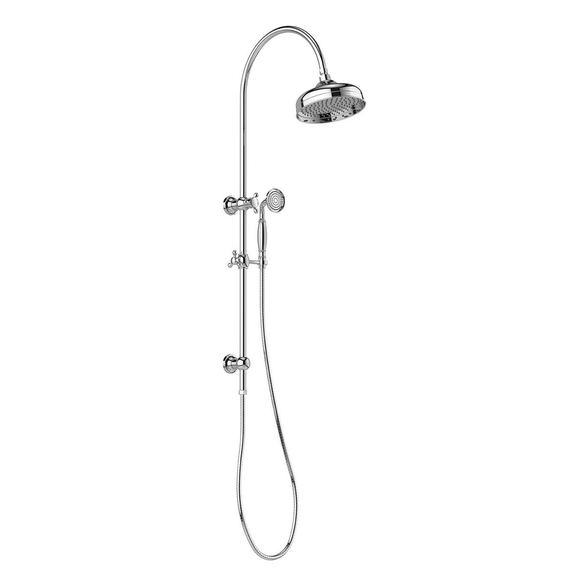 Phoenix Cromford Twin Shower 210mm Rose, Chrome