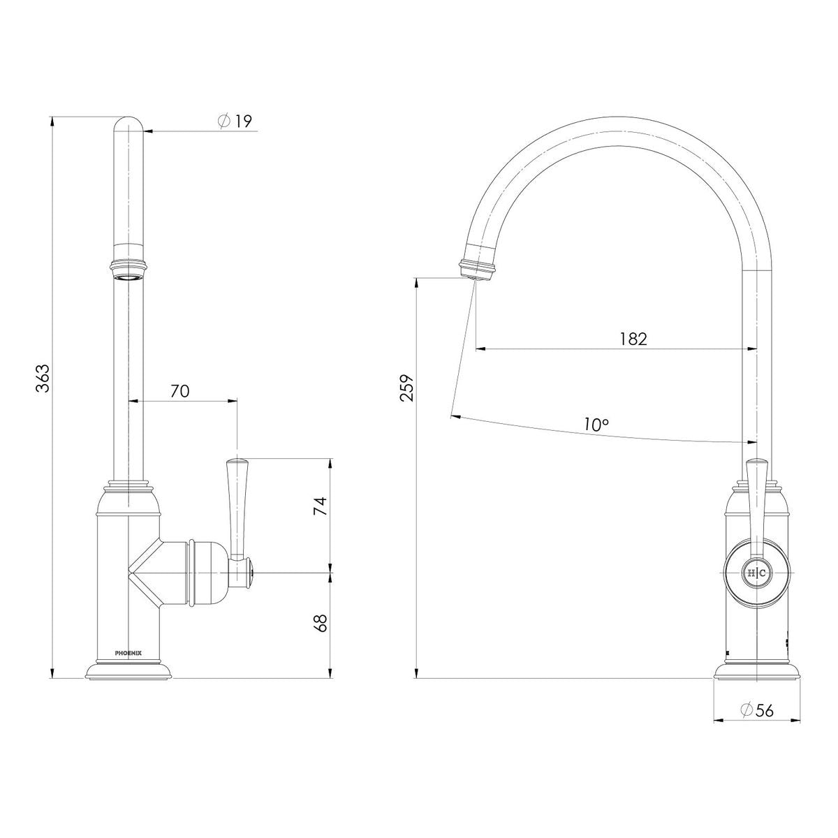 Cromford Sink Mixer, Lead Free - Matte Black