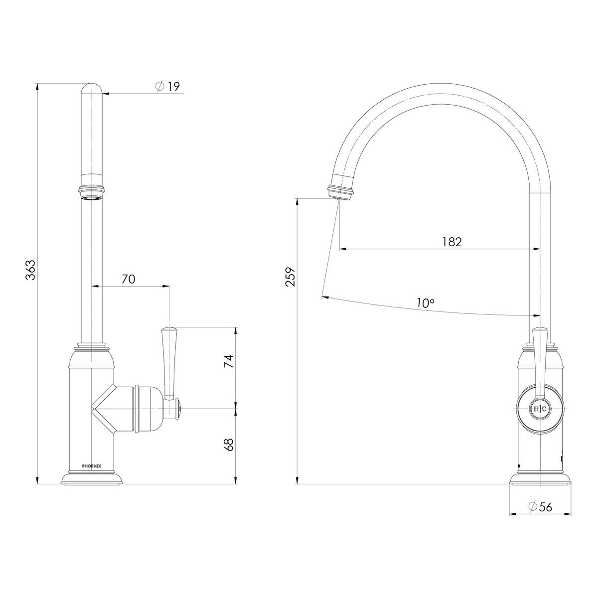 Cromford Sink Mixer, Lead Free - Brushed Nickel