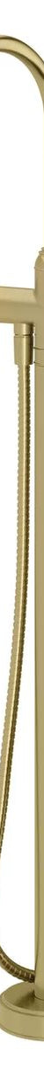Cromford Floor Mounted Bath Mixer with Hand Shower, Brushed Gold