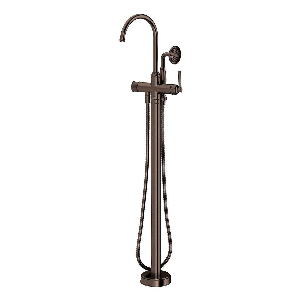 Phoenix Cromford Floor Mounted Bath Mixer with Hand Shower, Brushed Bronze