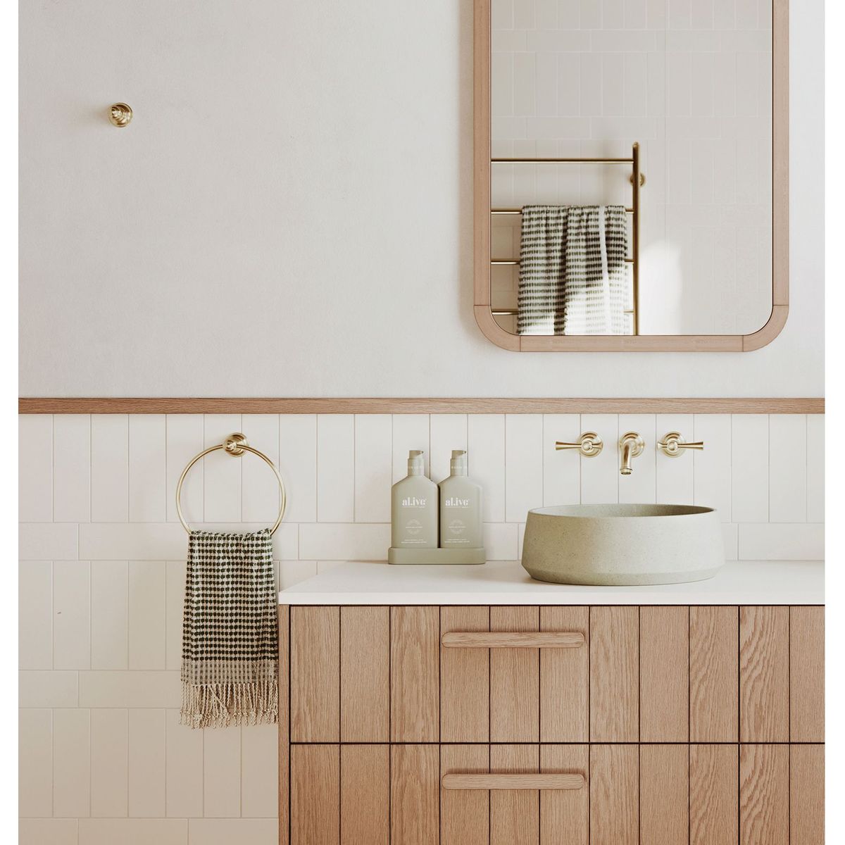 Cromford Hand Towel Holder - Brushed Gold