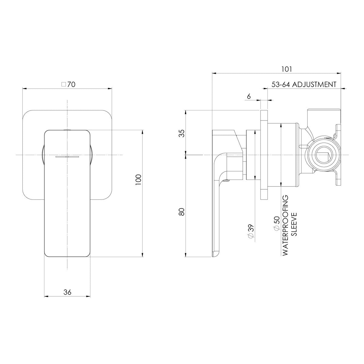 Phoenix GloStainless Steel MKII SwitchMix Shower/Wall Mixer (Fit-Off Kit Only), Lead Free, Brushed Carbon