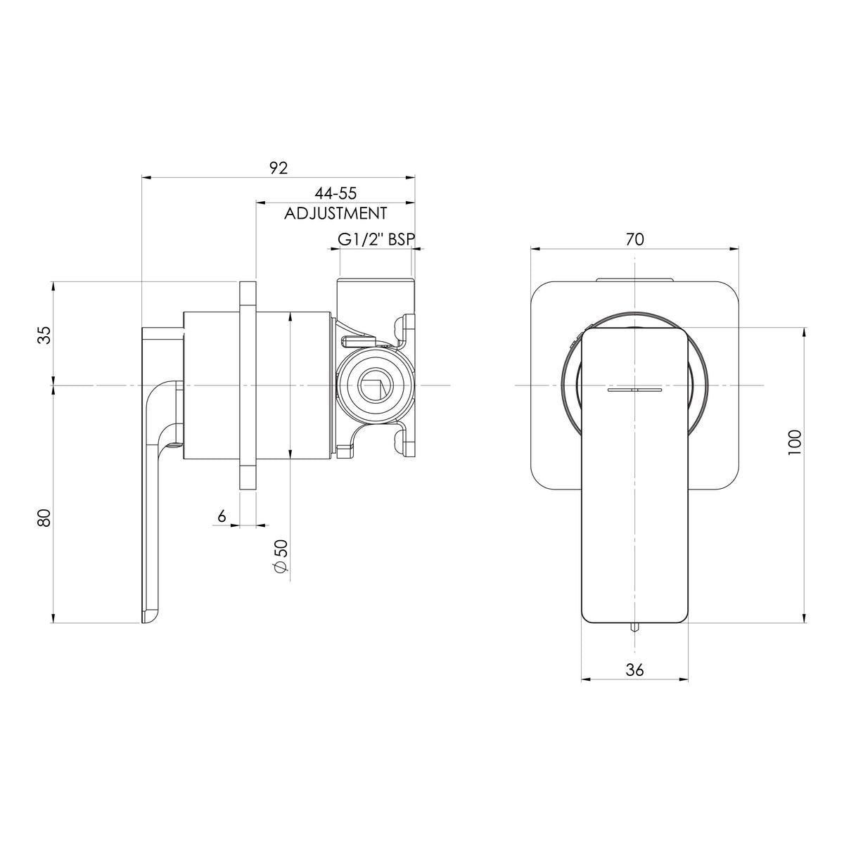 Gloss MKII SwitchMix Shower / Wall Mixer Fit-Off Kit - Chrome, Lead Free