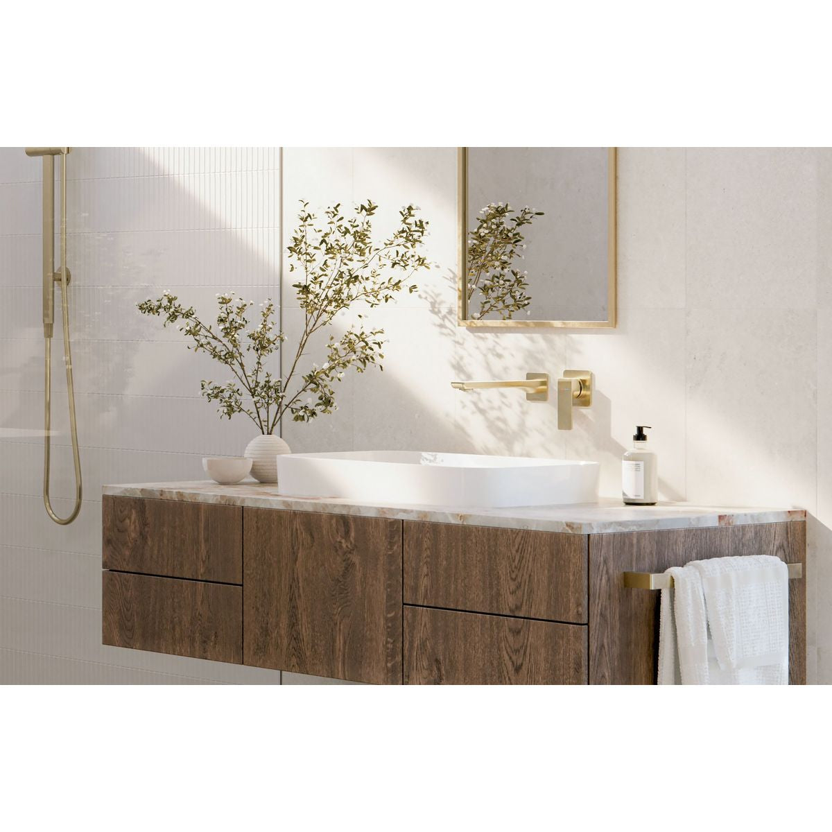 Gloss MKII SwitchMix Shower / Wall Mixer Fit-Off Kit - Brushed Gold, Lead Free