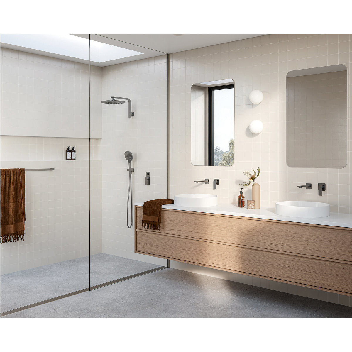 Phoenix Gloss MKII SwitchMix Shower/Bath Diverter Mixer (Complete Kit), Brushed Carbon