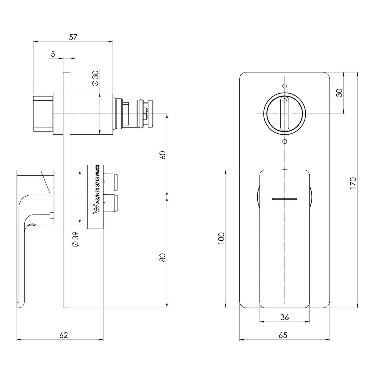 Phoenix Gloss MKII SwitchMix Shower/Bath Diverter Mixer (Complete Kit), Matte Black