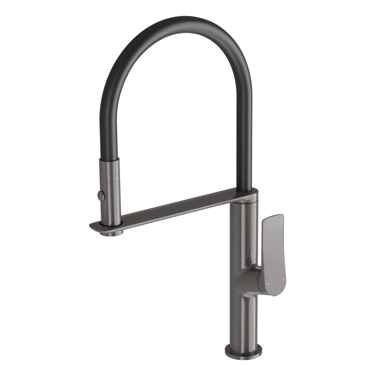 Phoenix Kusabi Flexible Hose Sink Mixer 200mm - Brushed Carbon