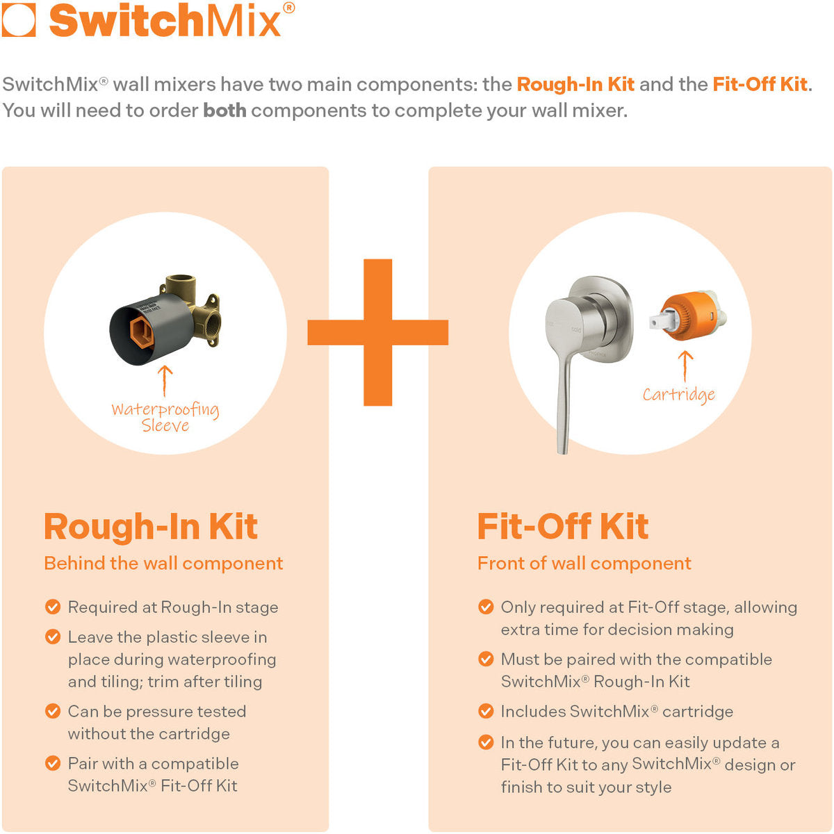 Phoenix Vask SwitchMix Shower/Wall Mixer (Fit-Off Kit Only) - Lead Free, Brushed Gold