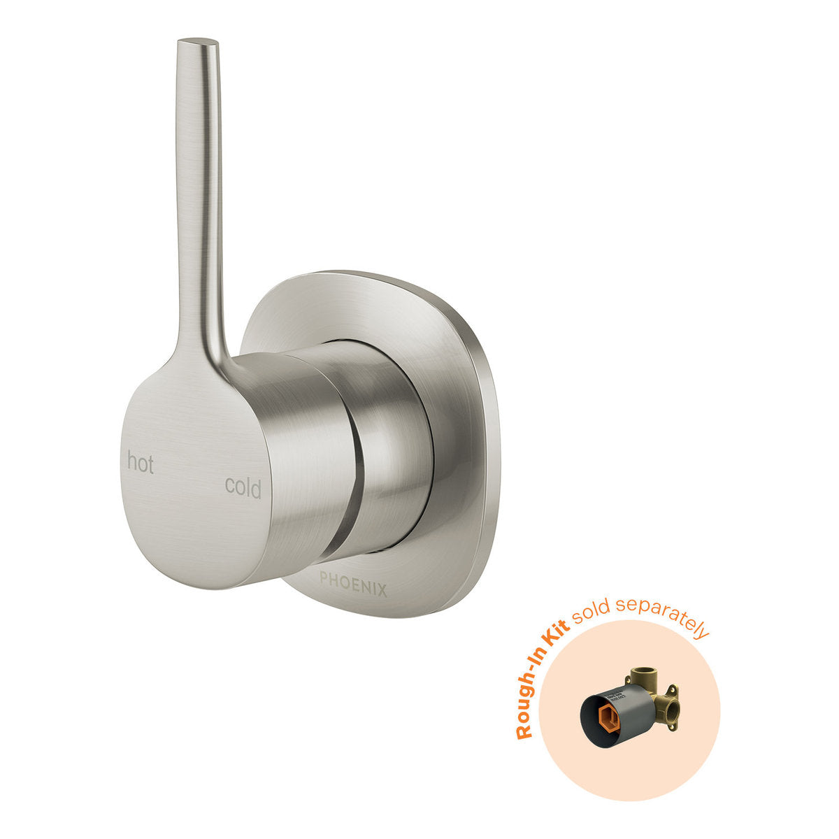 Phoenix Vask SwitchMix Shower/Wall Mixer Pin Up (Fit-Off Kit Only) - Lead Free, Brushed Nickel