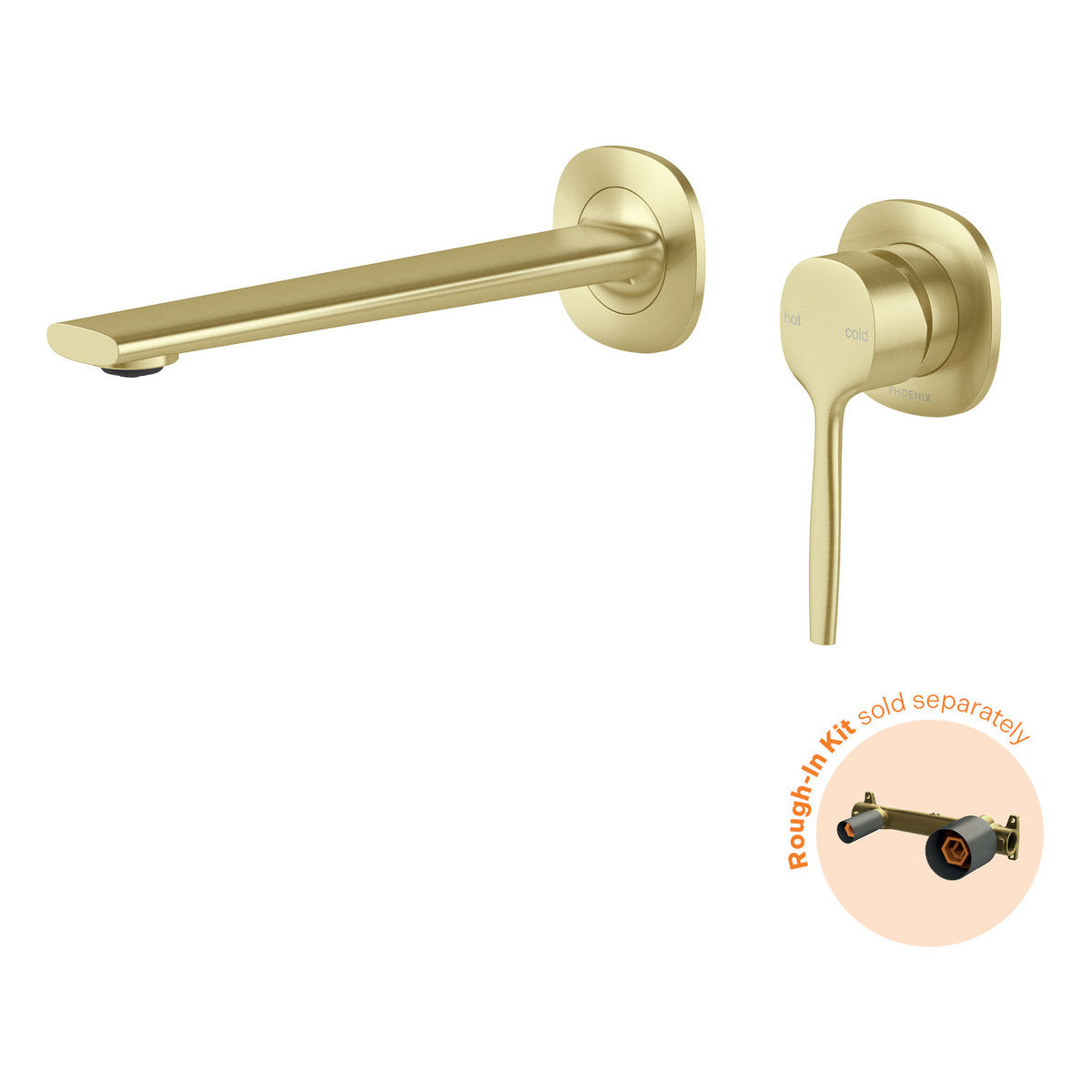 Phoenix Vask SwitchMix Wall Basin/Bath Mixer Set (Fit-Off Kit Only) - Lead Free, Brushed Gold