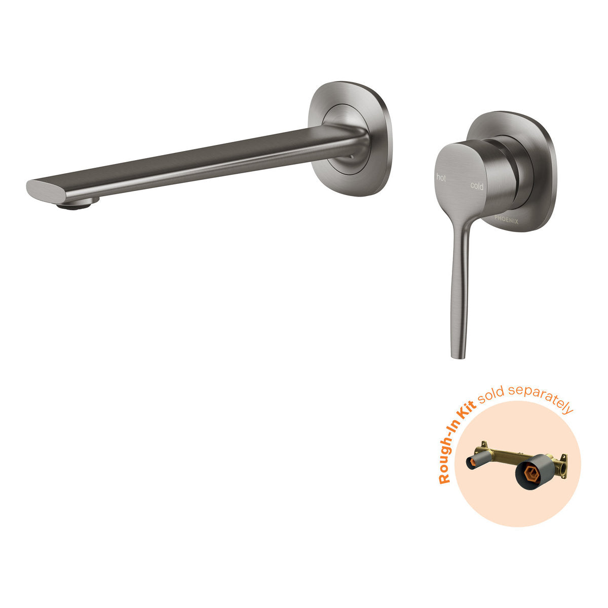Phoenix Vask SwitchMix Wall Basin/Bath Mixer Set (Fit-Off Kit Only) - Lead Free, Brushed Carbon