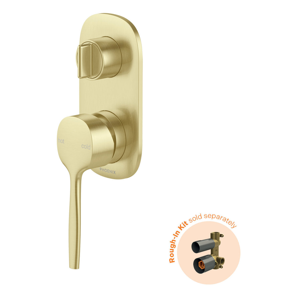 Phoenix Vask SwitchMix Shower/Bath Diverter Mixer (Fit-Off Kit Only) - Lead Free, Brushed Gold