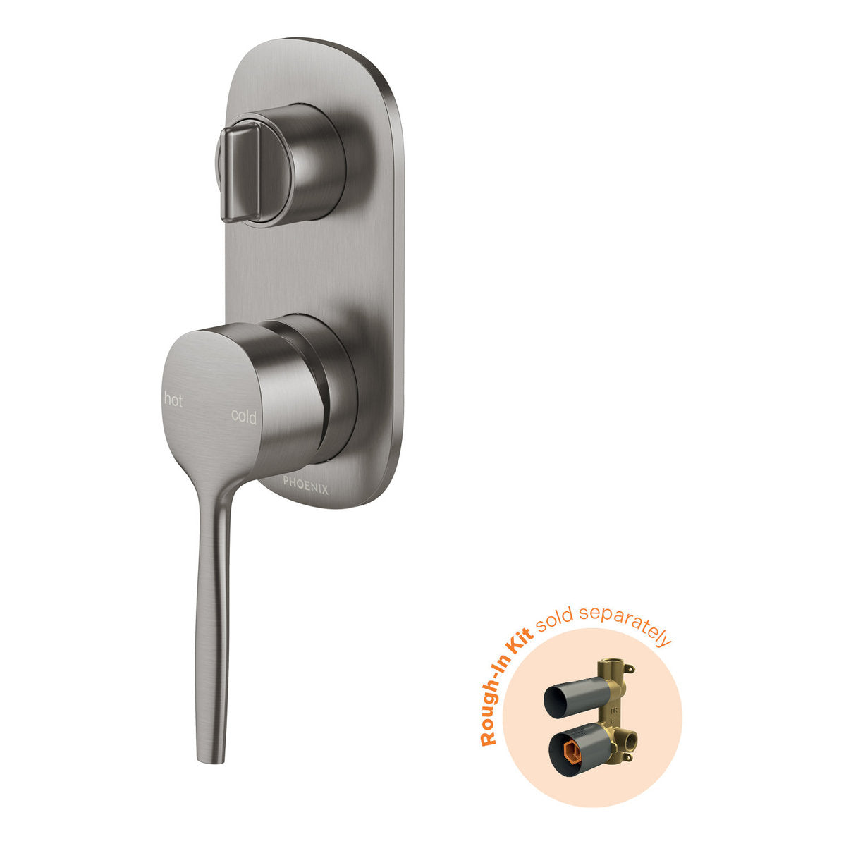 Phoenix Vask SwitchMix Shower/Bath Diverter Mixer (Fit-Off Kit Only) - Lead Free, Brushed Carbon