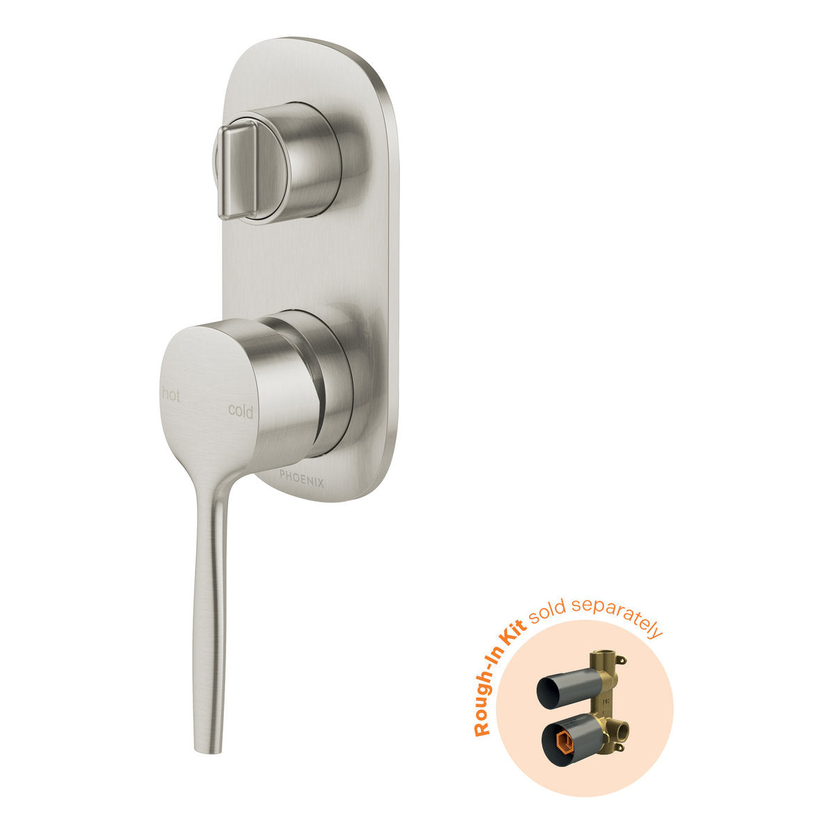 Phoenix Vask SwitchMix Shower/Bath Diverter Mixer (Fit-Off Kit Only) - Lead Free, Brushed Nickel