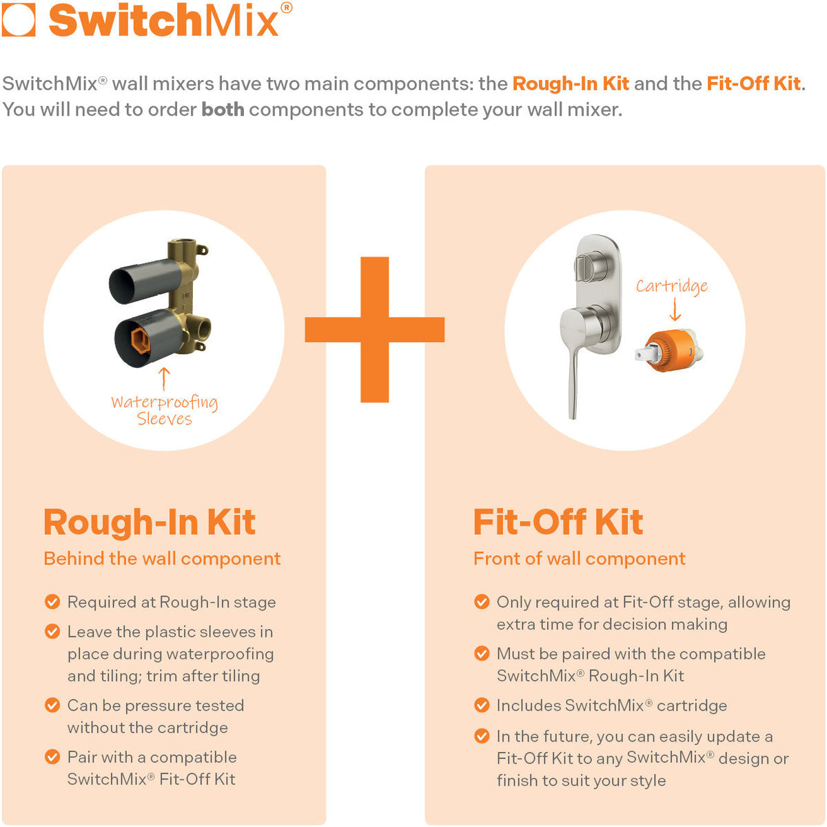 Phoenix Vask SwitchMix Shower/Bath Diverter Mixer (Fit-Off Kit Only) - Lead Free, Brushed Nickel