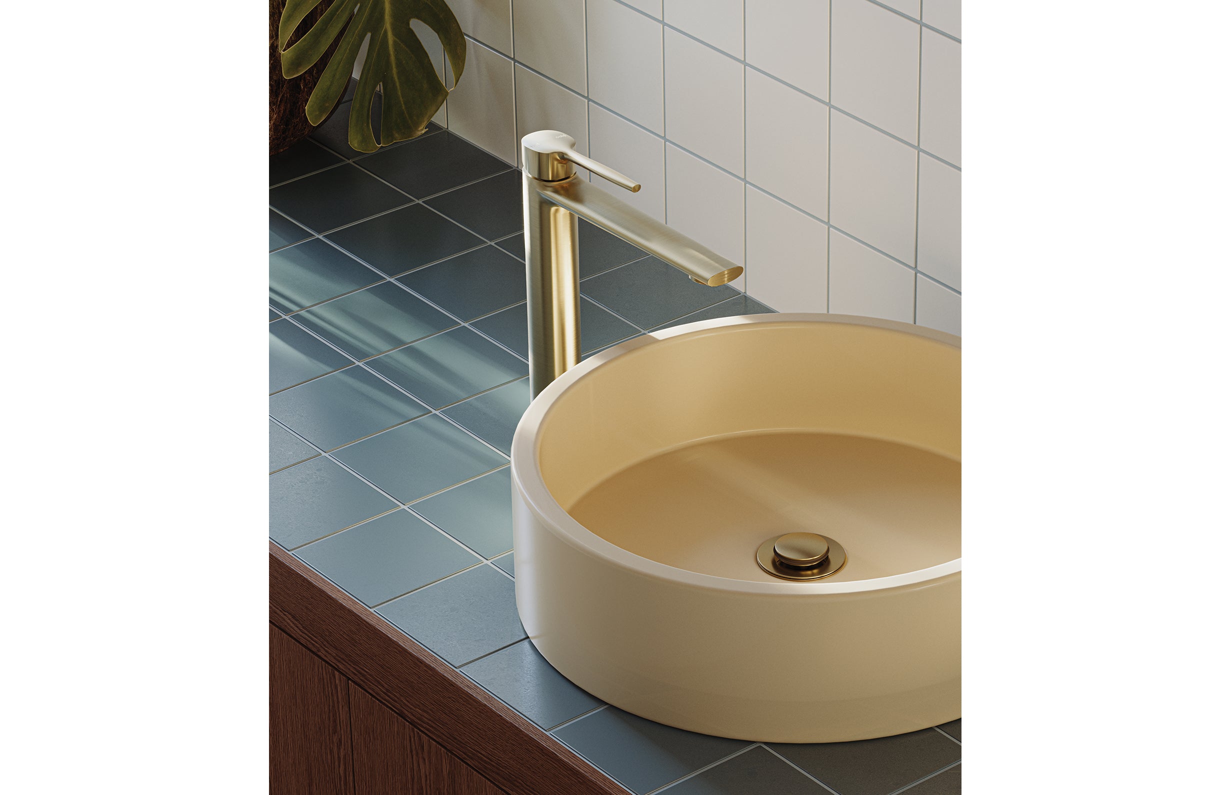 Phoenix Vask Vessel Mixer - Lead Free, Brushed Gold