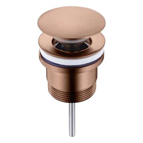 Cioso Universal 40mm Brass Pop Up Plug & Waste Brushed Copper